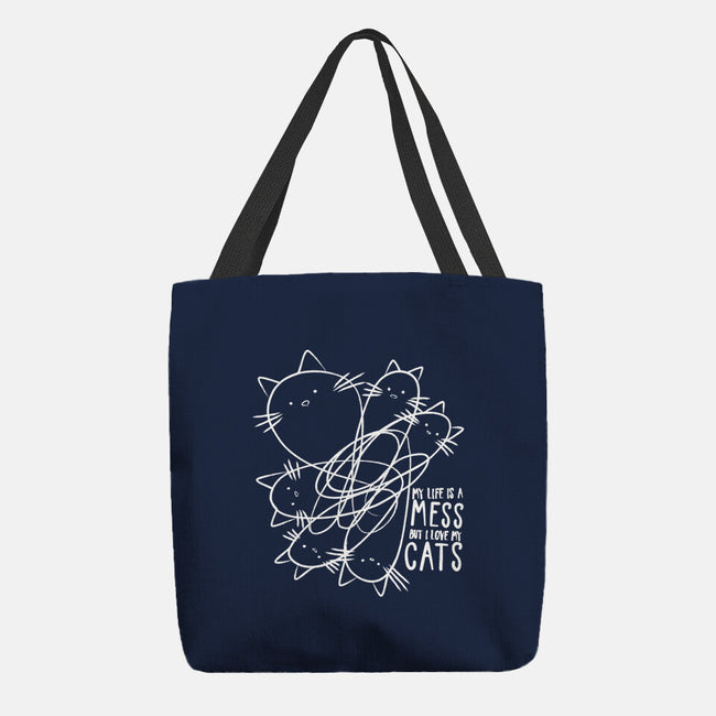 Cat Doodle Lines-None-Basic Tote-Bag-tobefonseca