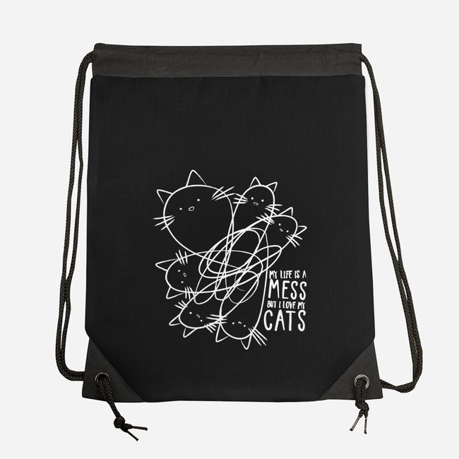 Cat Doodle Lines-None-Drawstring-Bag-tobefonseca