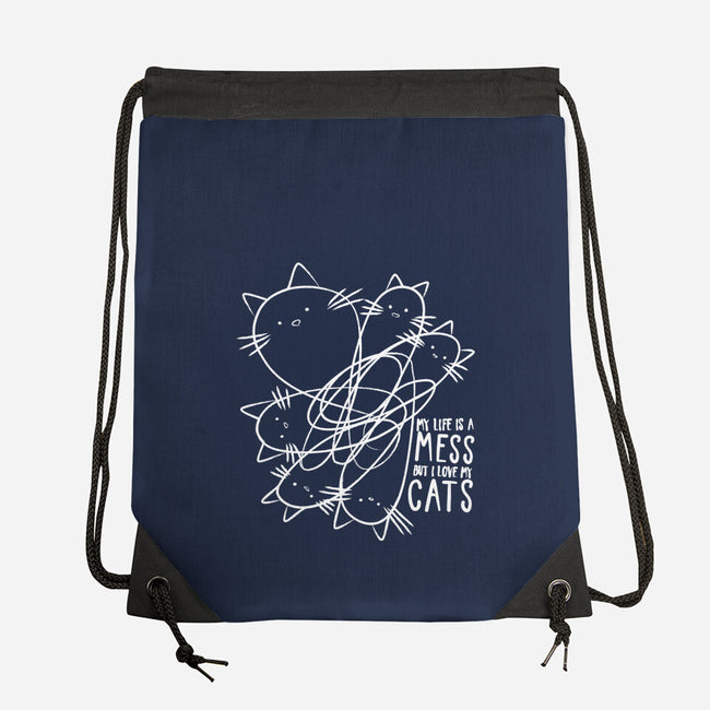 Cat Doodle Lines-None-Drawstring-Bag-tobefonseca