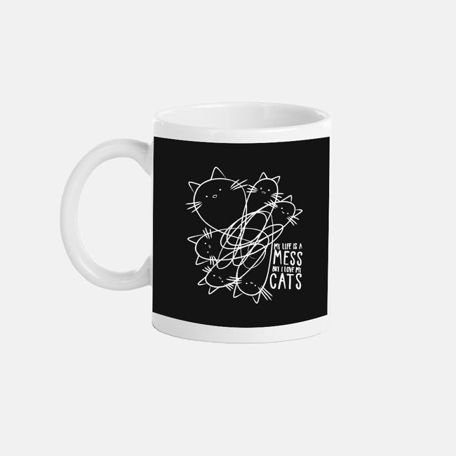 Cat Doodle Lines-None-Mug-Drinkware-tobefonseca