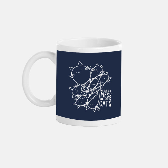 Cat Doodle Lines-None-Mug-Drinkware-tobefonseca