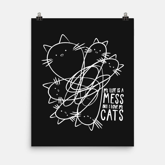 Cat Doodle Lines-None-Matte-Poster-tobefonseca