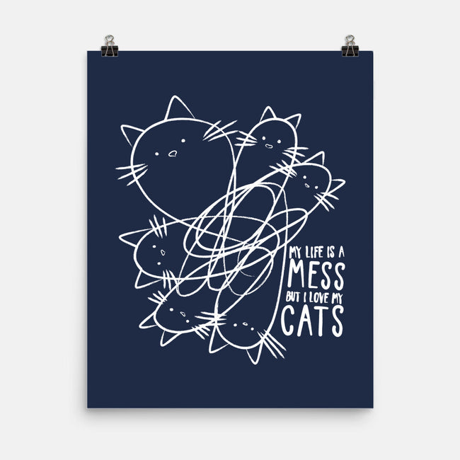 Cat Doodle Lines-None-Matte-Poster-tobefonseca