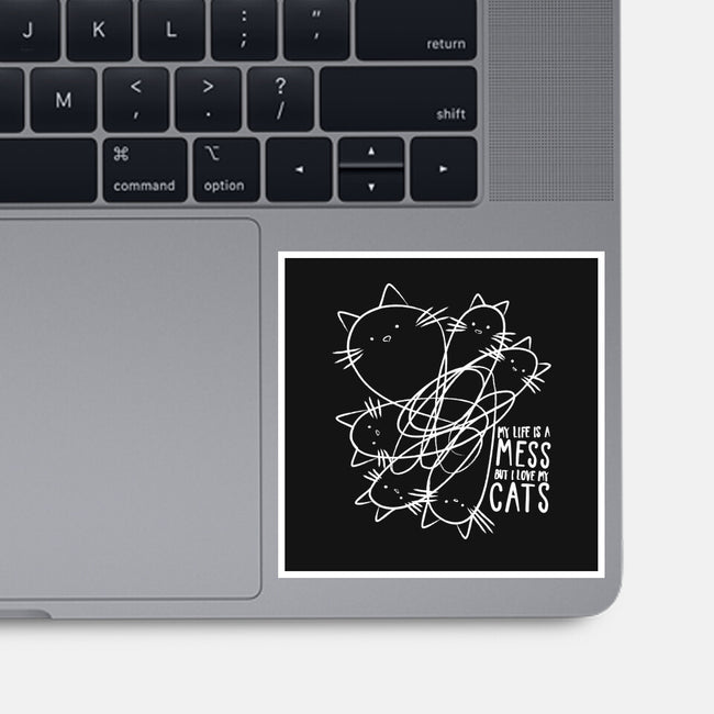 Cat Doodle Lines-None-Glossy-Sticker-tobefonseca