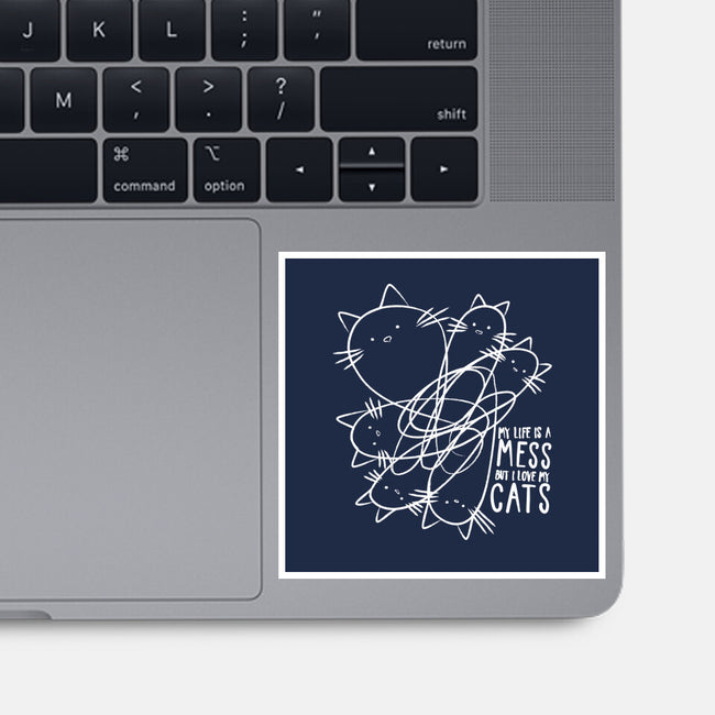 Cat Doodle Lines-None-Glossy-Sticker-tobefonseca