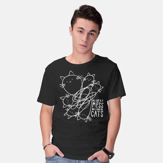 Cat Doodle Lines-Mens-Basic-Tee-tobefonseca