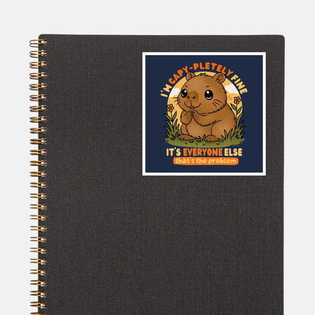 I’m Capy-pletely Fine-None-Glossy-Sticker-Trendlory