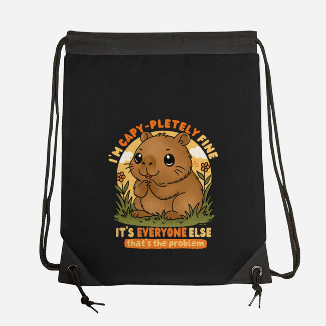 I’m Capy-pletely Fine-None-Drawstring-Bag-Trendlory
