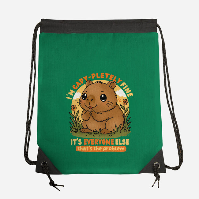 I’m Capy-pletely Fine-None-Drawstring-Bag-Trendlory