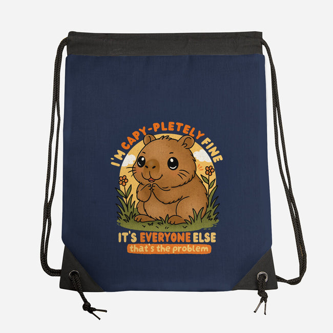 I’m Capy-pletely Fine-None-Drawstring-Bag-Trendlory
