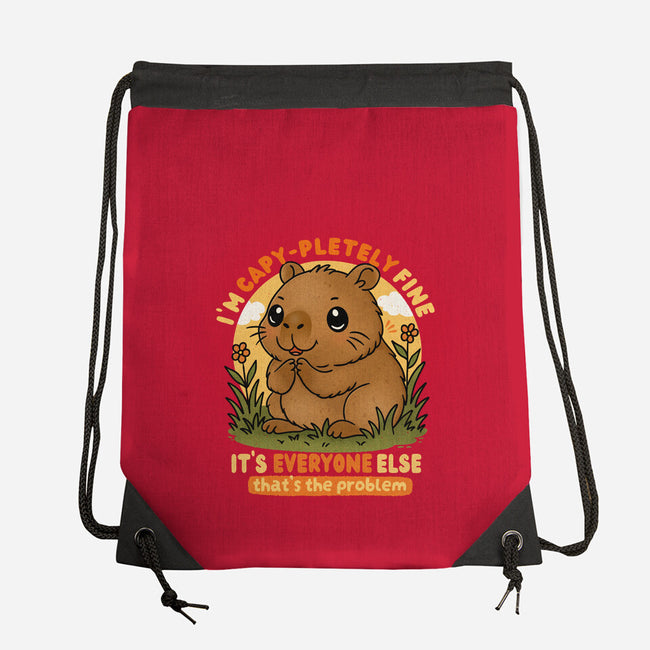 I’m Capy-pletely Fine-None-Drawstring-Bag-Trendlory