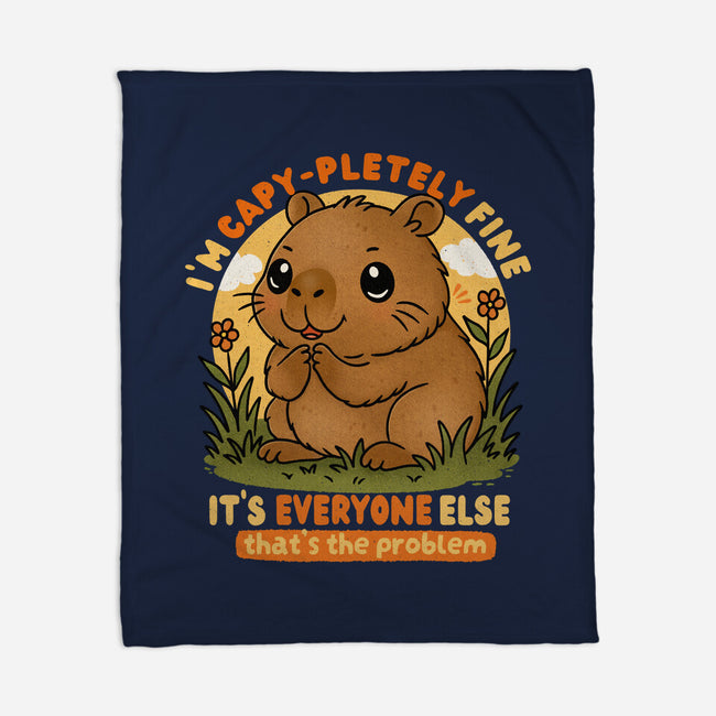 I’m Capy-pletely Fine-None-Fleece-Blanket-Trendlory