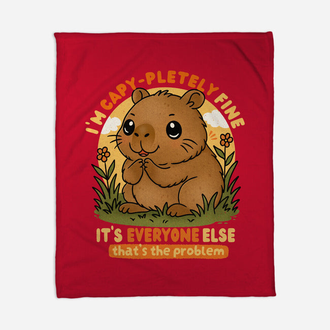 I’m Capy-pletely Fine-None-Fleece-Blanket-Trendlory