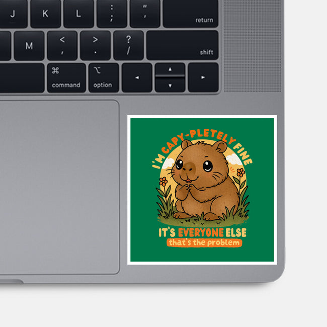 I’m Capy-pletely Fine-None-Glossy-Sticker-Trendlory
