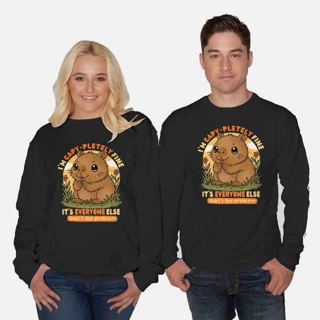 I’m Capy-pletely Fine-Unisex-Crew Neck-Sweatshirt-Trendlory