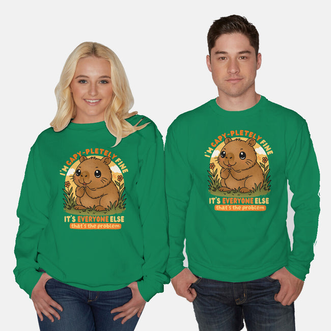 I’m Capy-pletely Fine-Unisex-Crew Neck-Sweatshirt-Trendlory