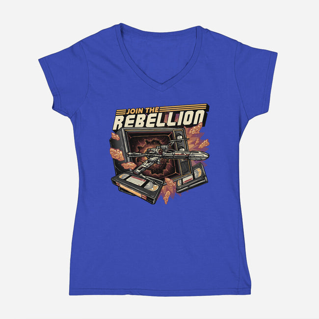 Time To Join The Rebellion-Womens-V-Neck-Tee-glitchygorilla