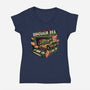 The Dinosaur Era-Womens-V-Neck-Tee-glitchygorilla