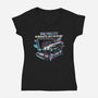 NYC Ghost Hunting-Womens-V-Neck-Tee-glitchygorilla