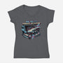 NYC Ghost Hunting-Womens-V-Neck-Tee-glitchygorilla