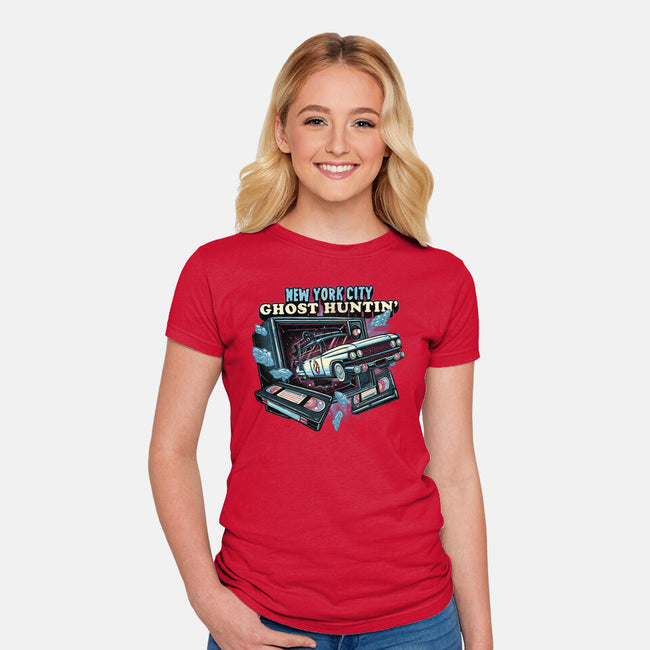 NYC Ghost Hunting-Womens-Fitted-Tee-glitchygorilla