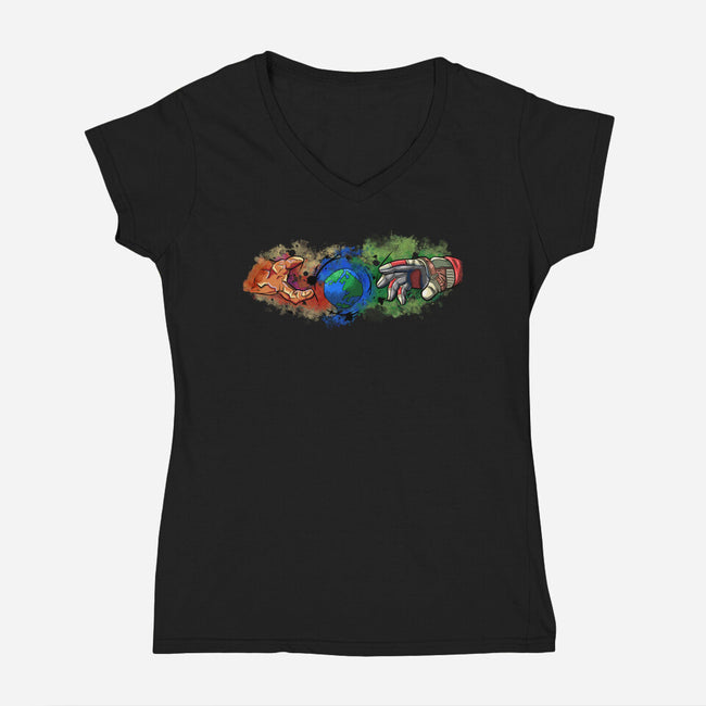 Touch Of Life-Womens-V-Neck-Tee-nickzzarto