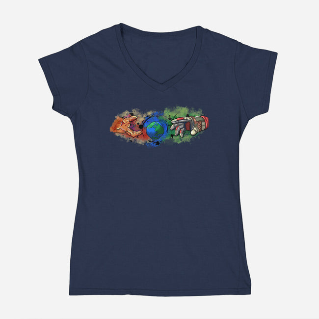 Touch Of Life-Womens-V-Neck-Tee-nickzzarto