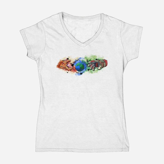 Touch Of Life-Womens-V-Neck-Tee-nickzzarto