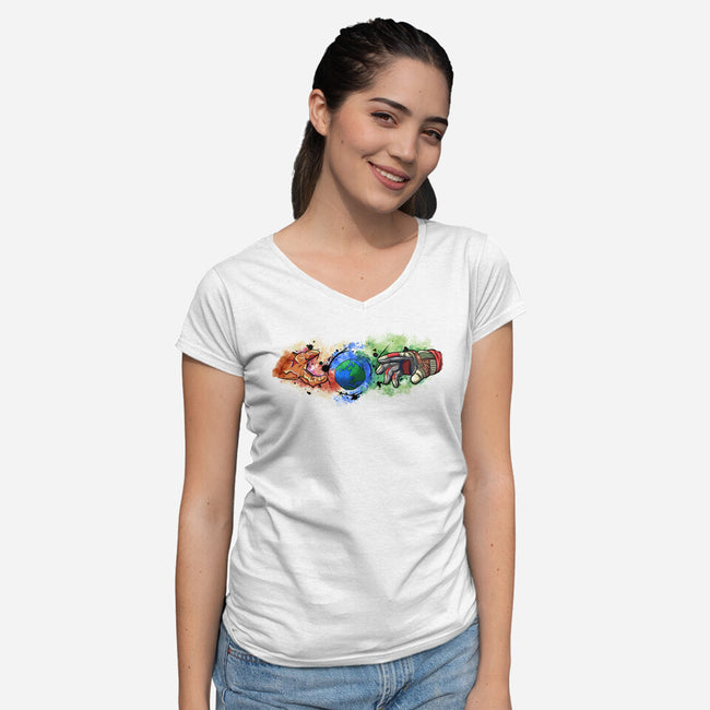 Touch Of Life-Womens-V-Neck-Tee-nickzzarto