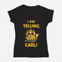 I Am Yelling Carl-Womens-V-Neck-Tee-kg07