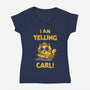 I Am Yelling Carl-Womens-V-Neck-Tee-kg07