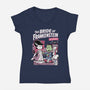 Tiny Monsters-Womens-V-Neck-Tee-P1yu5h