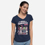 Tiny Monsters-Womens-V-Neck-Tee-P1yu5h