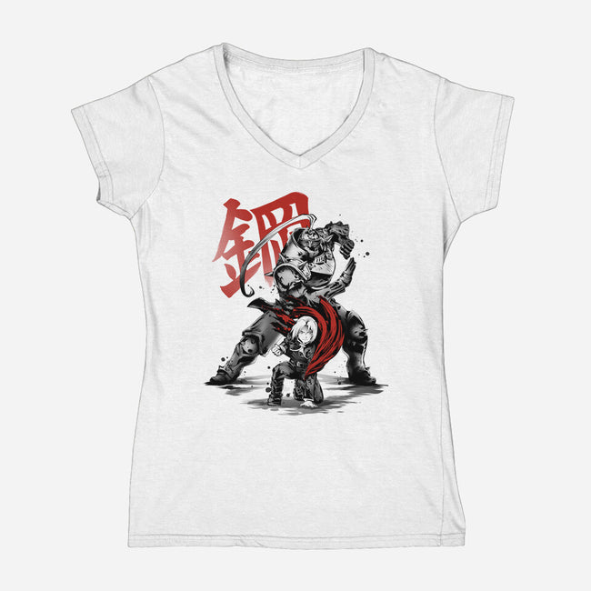 Brotherhood Ink-Womens-V-Neck-Tee-ddjvigo