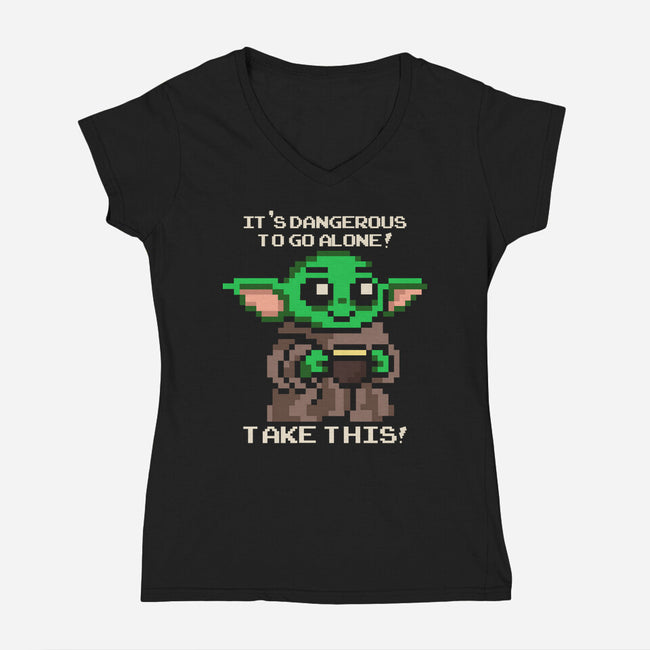 Here Take This-Womens-V-Neck-Tee-turborat14