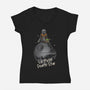 Le Petit Death Star-Womens-V-Neck-Tee-turborat14