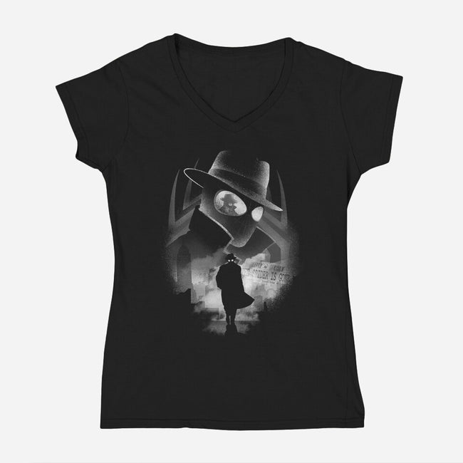 The City Lost Its Shadow-Womens-V-Neck-Tee-Donnie