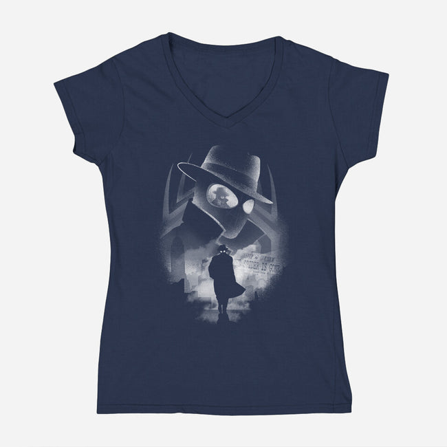 The City Lost Its Shadow-Womens-V-Neck-Tee-Donnie