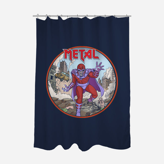 Magneto Is A Metalhead-None-Polyester-Shower Curtain-Diego Gurgell