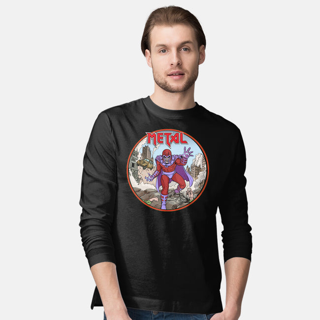 Magneto Is A Metalhead-Mens-Long Sleeved-Tee-Diego Gurgell