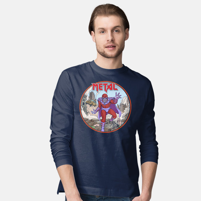 Magneto Is A Metalhead-Mens-Long Sleeved-Tee-Diego Gurgell