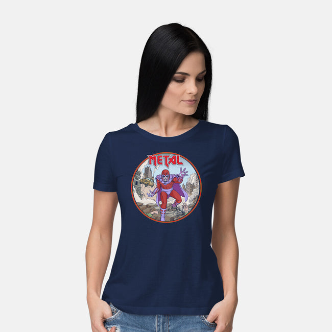 Magneto Is A Metalhead-Womens-Basic-Tee-Diego Gurgell