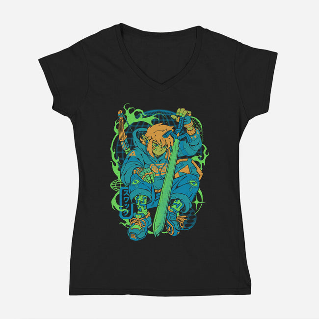 Hylian Swag-Womens-V-Neck-Tee-ilustrata
