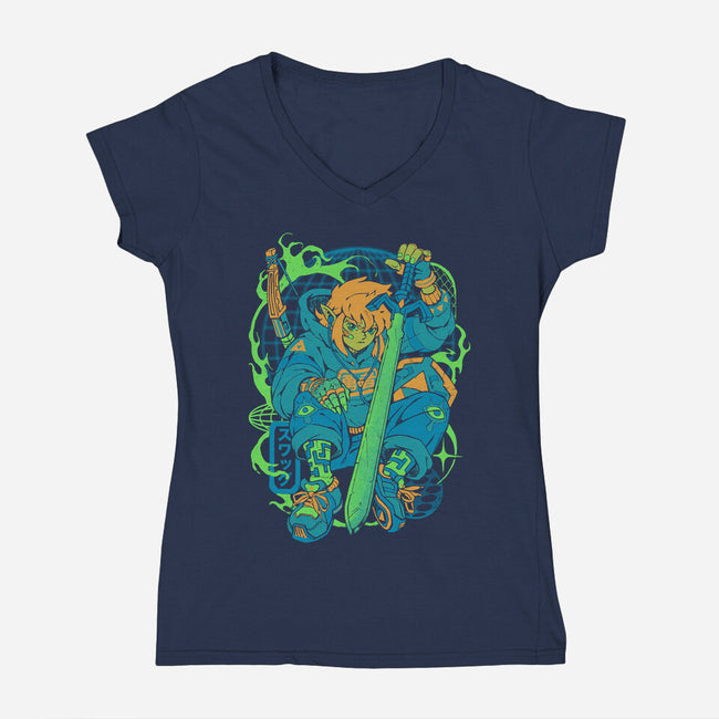 Hylian Swag-Womens-V-Neck-Tee-ilustrata