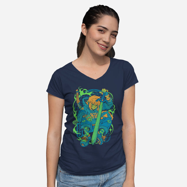 Hylian Swag-Womens-V-Neck-Tee-ilustrata