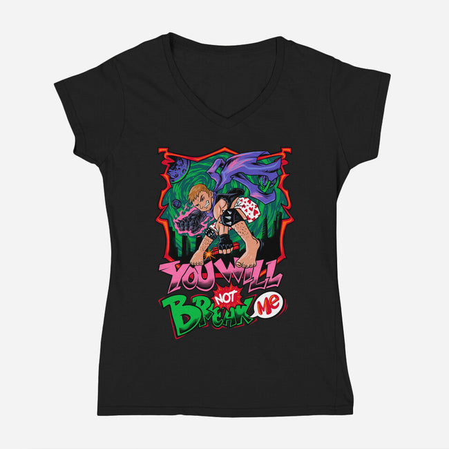 Dungeon Breaker-Womens-V-Neck-Tee-spoilerinc