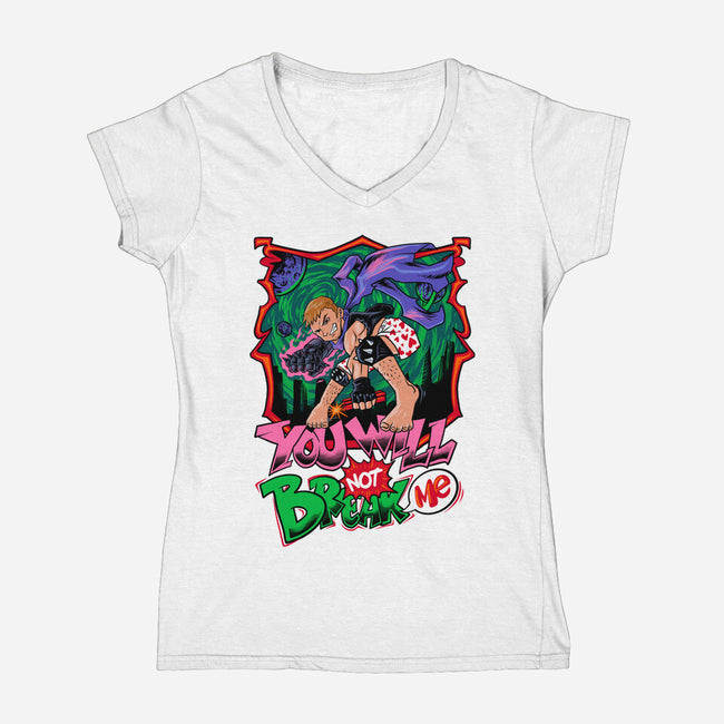 Dungeon Breaker-Womens-V-Neck-Tee-spoilerinc