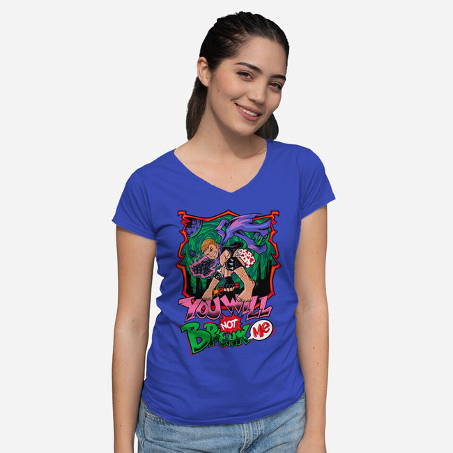 Dungeon Breaker-Womens-V-Neck-Tee-spoilerinc