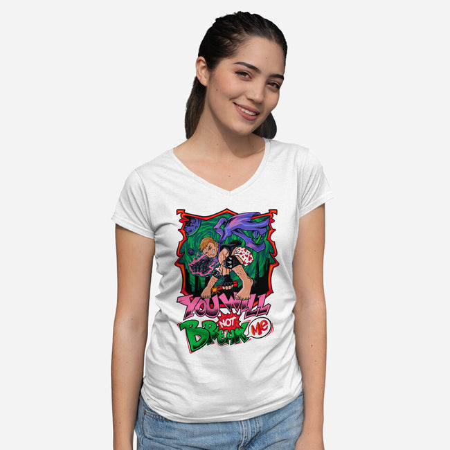 Dungeon Breaker-Womens-V-Neck-Tee-spoilerinc