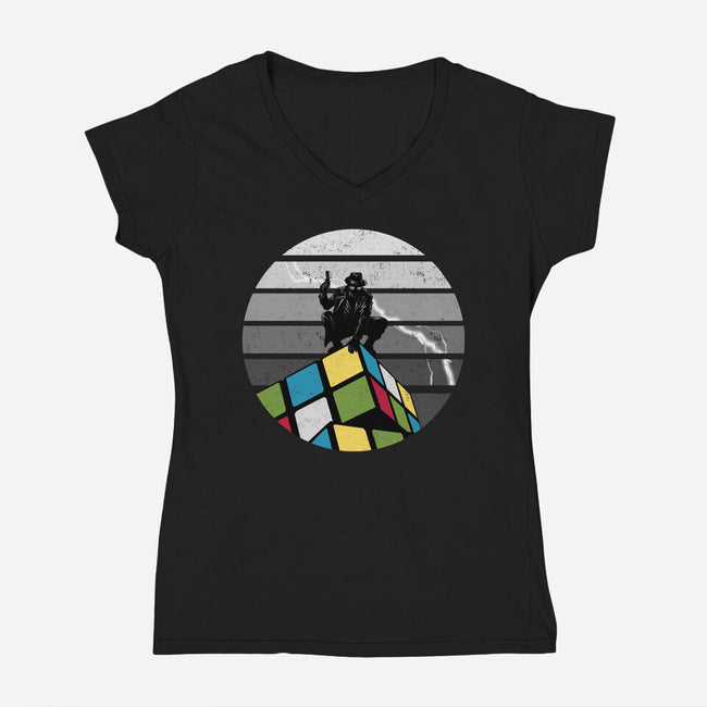 Unsolved City-Womens-V-Neck-Tee-spoilerinc